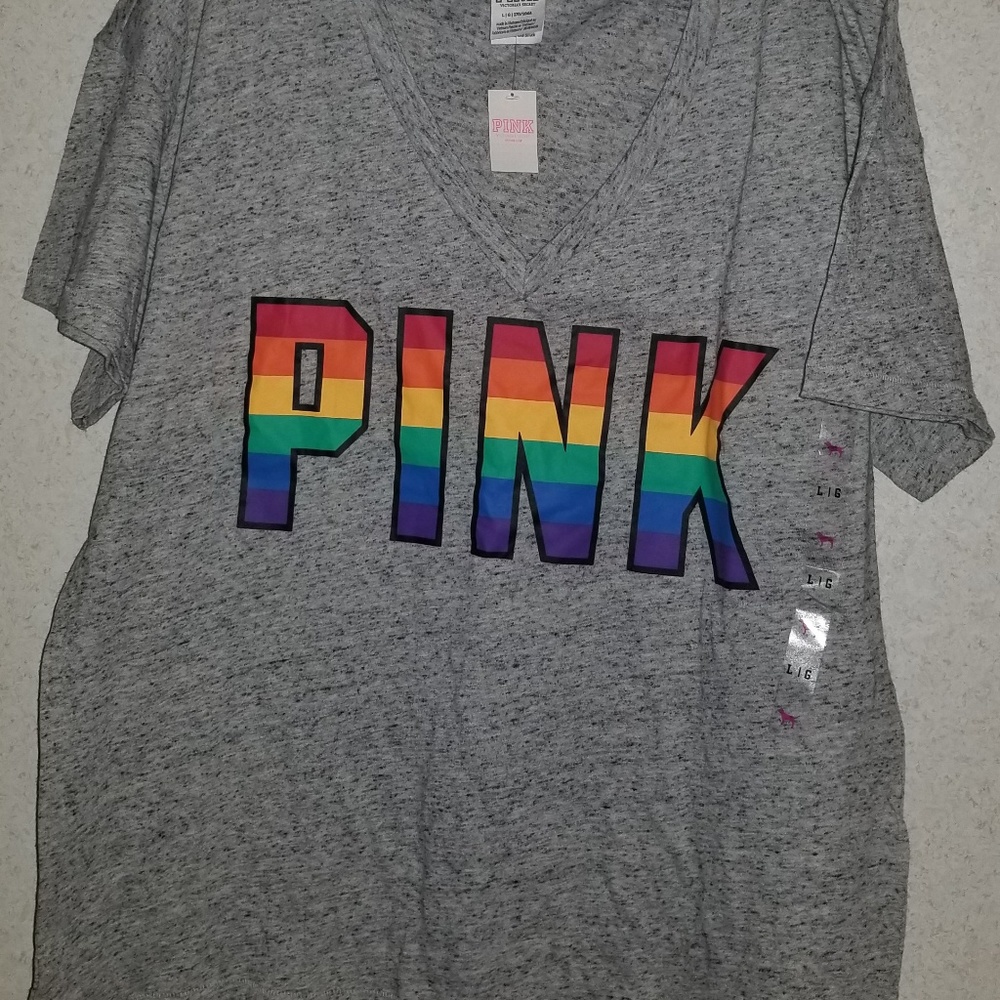 Victoria's Secret Rainbow Campus Tee